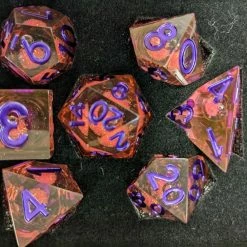 Common Ground Games Metallic Dice Games Elixir Dice Liquid Core 7ct Polyhedral Dice Set - Pink/Purple