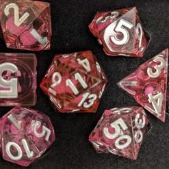 Common Ground Games Metallic Dice Games Elixir Dice Liquid Core 7ct Polyhedral Dice Set - Pink/Silver