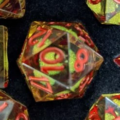 Common Ground Games Metallic Dice Games Elixir Dice Single Liquid Core D20 - Yellow