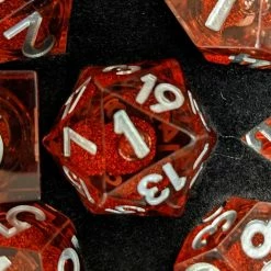 Common Ground Games Metallic Dice Games Elixir Dice Single Liquid Core D20 - Red