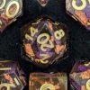 Common Ground Games Metallic Dice Games Elixir Dice Single Liquid Core D20 - Purple With Copper Leaf