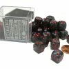 Other Chessex 12mm Velvet Black/Red 36ct D6 Set (27878) Dice