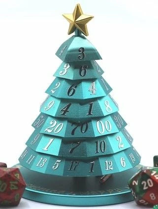 Common Ground Games Christmas Tree Dice Forest Green/Cyan With Silver & Gold Font
