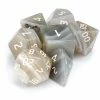 Other Gray Agate Semi-Precious Gemstone 7ct Polyhedral Dice Set