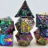 Common Ground Games Foam Brain 7ct Metal Polyhedral Dice Set - Mystic Dragon
