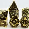 Common Ground Games Foam Brain 7ct Metal Polyhedral Dice Set - Void Dragon Gold