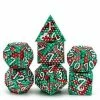Common Ground Games Foam Brain 7ct Metal Polyhedral Dice Set - Pit Viper Dragon Scale