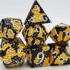 Common Ground Games Foam Brain 7ct Metal Polyhedral Dice Set - Bumblebee Dragon Scale