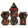Common Ground Games Foam Brain 7ct Gemstone Polyhedral Dice Set Bloodstone With Gold