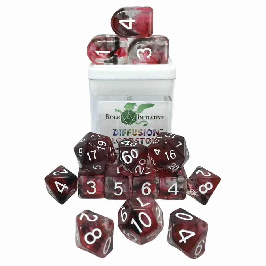 Common Ground Games Role4Initiative 15ct Polyhedral Dice Set - Diffusion Bloodstone