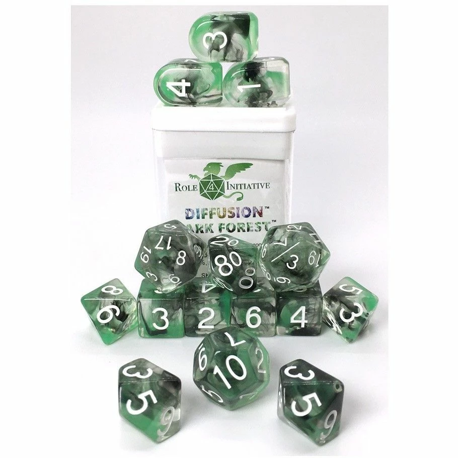 Common Ground Games Role4Initiative 15ct Polyhedral Dice Set - Dark Forest