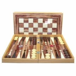 Common Ground Games Board Games 19" Backgammon Walnut Decoupage