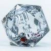 Common Ground Games Sirius Dice 54mm Snow Globe D20 Silver Ink W/ Silver Glitter