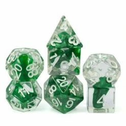 Common Ground Games Foam Brain Games 7ct Polyhedral Dice Set Green Lava Lamp