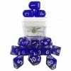Common Ground Games Dice 15-Set Translucent Dark Blue/White
