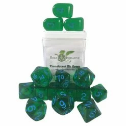 Common Ground Games 15-Set Translucent Dark Green/Light Blue Dice