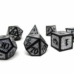 Common Ground Games 7ct Heroic Metal Silver/Black Dice