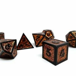 Common Ground Games Dice 7ct Heroic Metal Orange/Black
