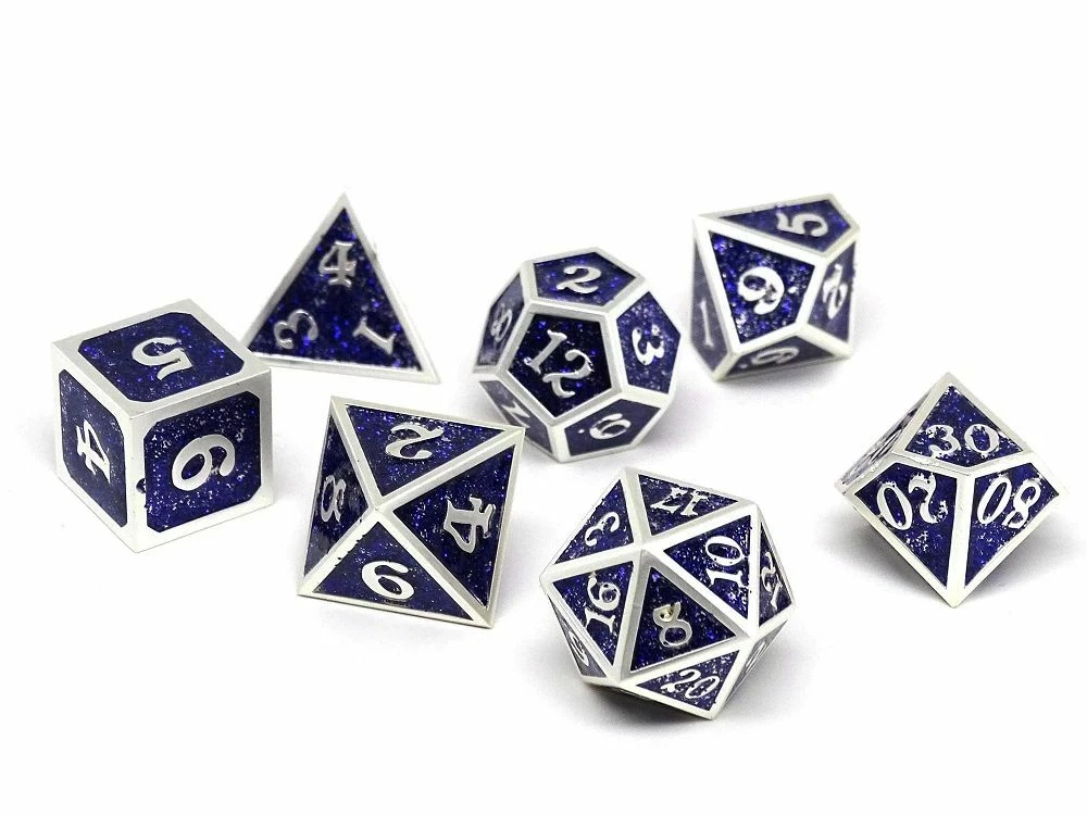 Common Ground Games 7ct Heroic Metal Purple/Silver Dice
