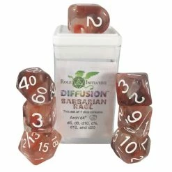 Common Ground Games Role4Initiative 7ct Polyhedral Dice Set W/ Arch'd D4 - Barbarian Rage