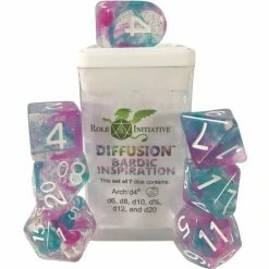 Common Ground Games Role4Initiative 7ct Polyhedral Dice Set W/ Arch'd D4 - Bardic Inspiration