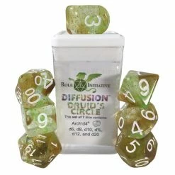 Common Ground Games Role4Initiative 7ct Polyhedral Dice Set W/ Arch'd D4 - Druid's Circle