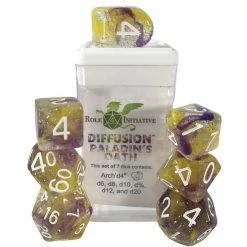 Common Ground Games Role4Initiative 7ct Polyhedral Dice Set W/ Arch'd D4 - Paladin's Oath