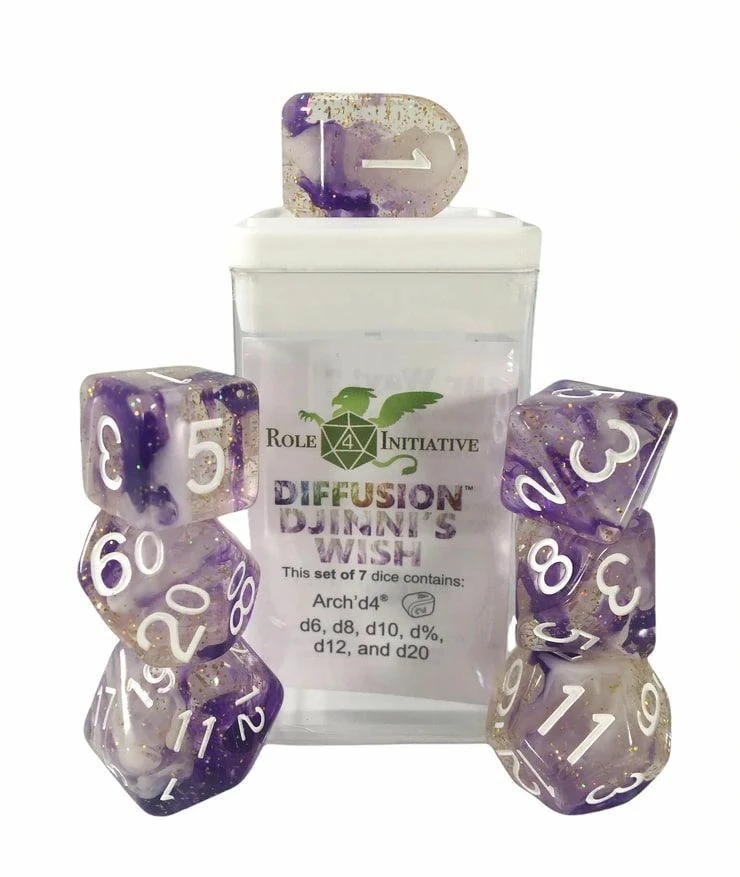 Common Ground Games Role4Initiative 7ct Polyhedral Dice Set W/ Arch'd D4 - Djinni's Wish