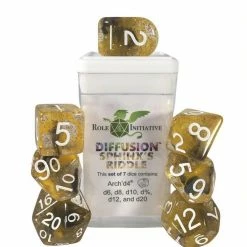 Common Ground Games Role4Initiative 7ct Polyhedral Dice Set W/ Arch'd D4 - Sphinx's Riddle