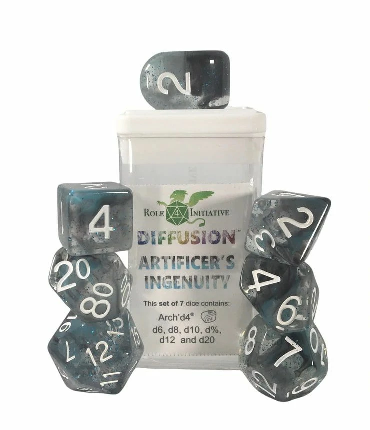 Common Ground Games Role4Initiative 7ct Polyhedral Dice Set W/ Arch'd D4 - Artificer's Ingenuity