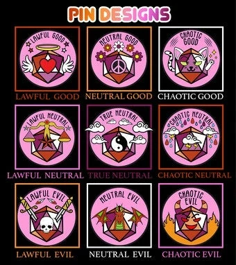 Common Ground Games Dice Chaotic Evil Alignment Community Lesbian Pride Pin