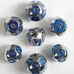 Common Ground Games 7ct Cyborg Blue Metal Dice