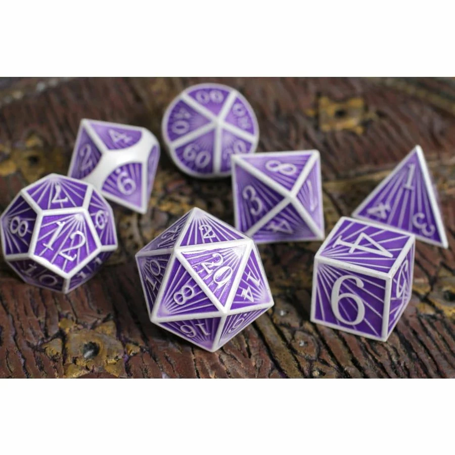 Common Ground Games 7ct Deco Purple Metal Dice