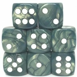 Common Ground Games Dice 8-Set D6 Shimmer Sea Dragon Wht