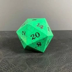 Common Ground Games D20 Green Cracked Stone