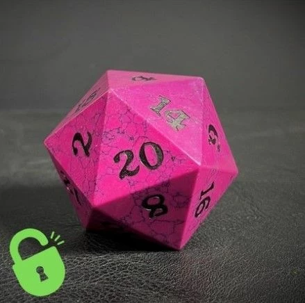 Common Ground Games D20 Magenta Cracked Stone