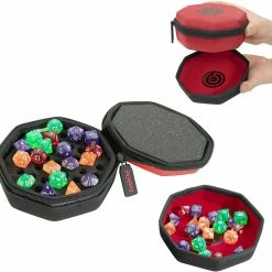 Other GeekOn! Padded Zippered Dice Case & Tray - Red