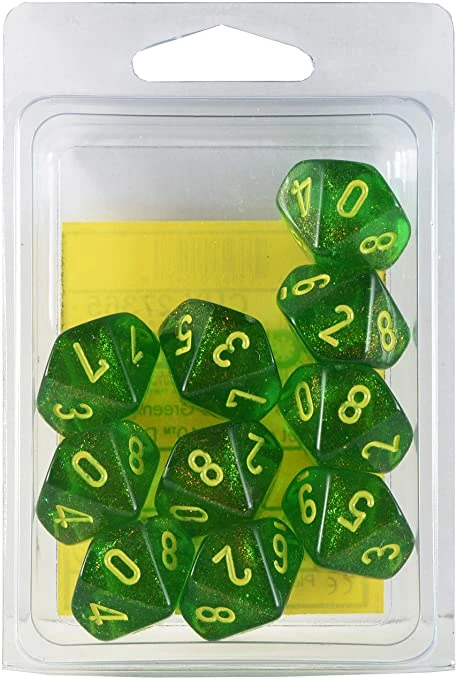 Other Chessex Borealis Maple/Yellow 10ct D10 Set (27365) Dice