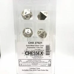 Other Chessex Solid Metal Silver 7ct Polyhedral Set (27021)