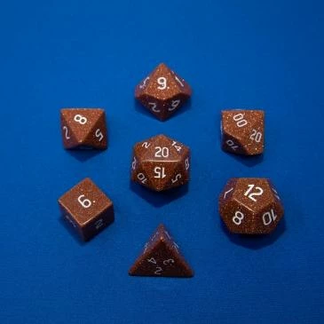 Other Ultra Pro Gold Sandstone Semi-Precious Gemstone 7ct Polyhedral Dice Set