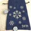 Other Dice Bag: Holiday Blue With White Embroidered D20