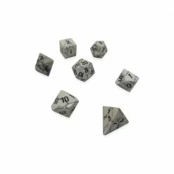 Other White Howlite Semi-Precious Gemstone 7ct Polyhedral Dice Set