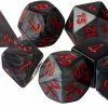 Other Dice Chessex Velvet Black/Red 7ct Polyhedral Set (27478)