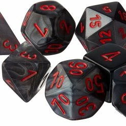 Other Dice Chessex Velvet Black/Red 7ct Polyhedral Set (27478)