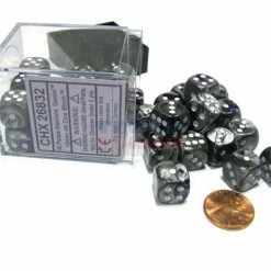 Other Chessex 12mm Gemini Purple Steel/White 36ct D6 Set (26832) Dice
