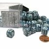Other Chessex 12mm Lustrous Slate/White 36ct D6 Set (27890)