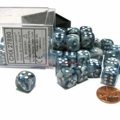 Other Chessex 12mm Lustrous Slate/White 36ct D6 Set (27890)