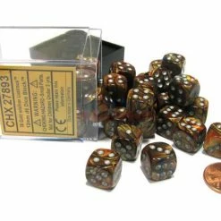 Other Dice Chessex 12mm Lustrous Gold/Silver 36ct D6 Set (27893)