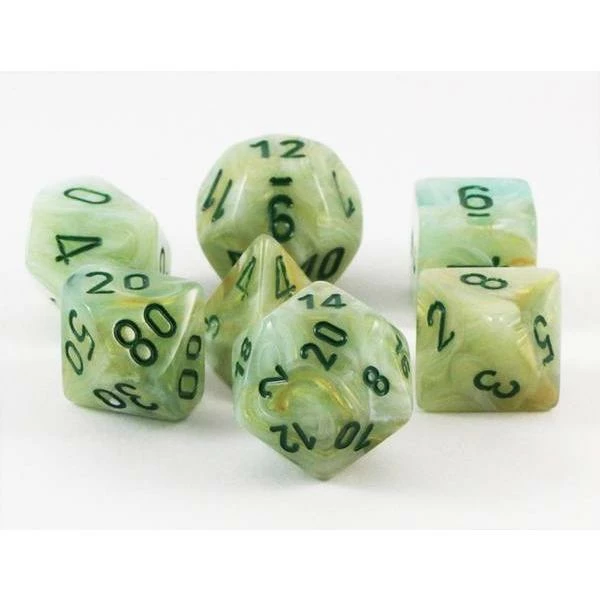 Other Dice Chessex Marble Green/Dark Green 7ct Polyhedral Set (27409)