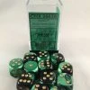 Other Dice Chessex 16mm Gemini Black Green/Gold 12ct D6 Set (26639)